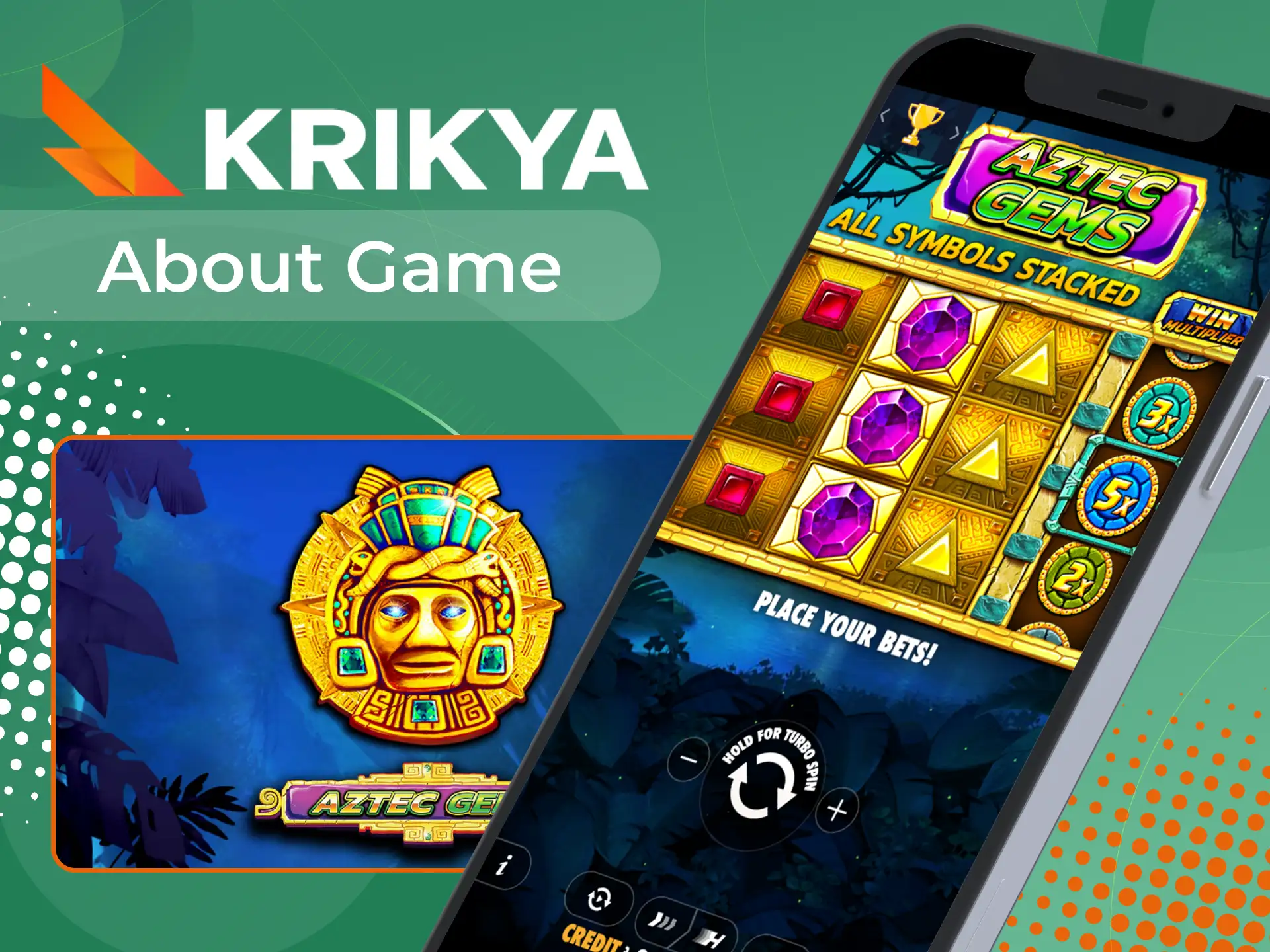 Play Aztec Gems at Krikya online casino from a popular provider.