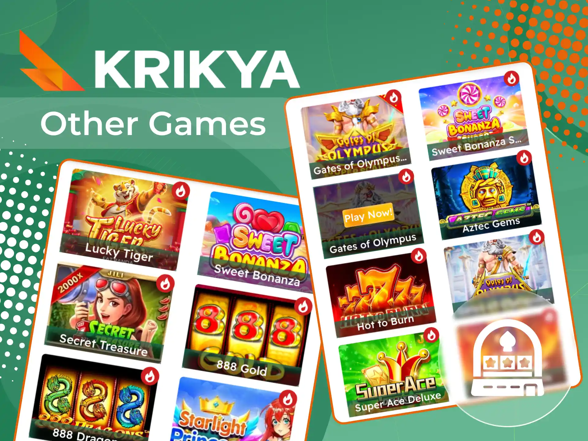 Don't waste your time playing slot games at Krikya online casino.