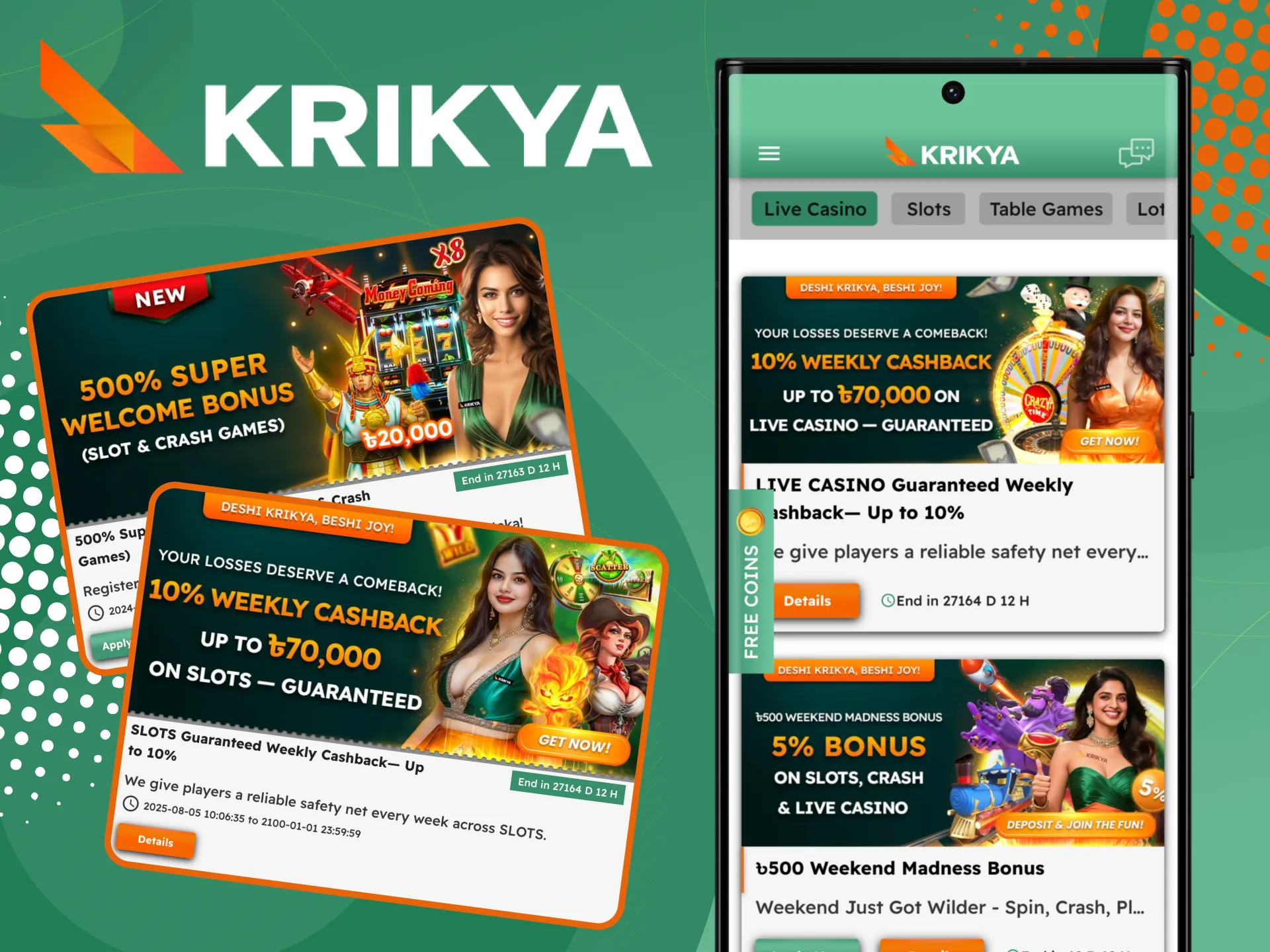 Casino bonuses await you at Krikya.