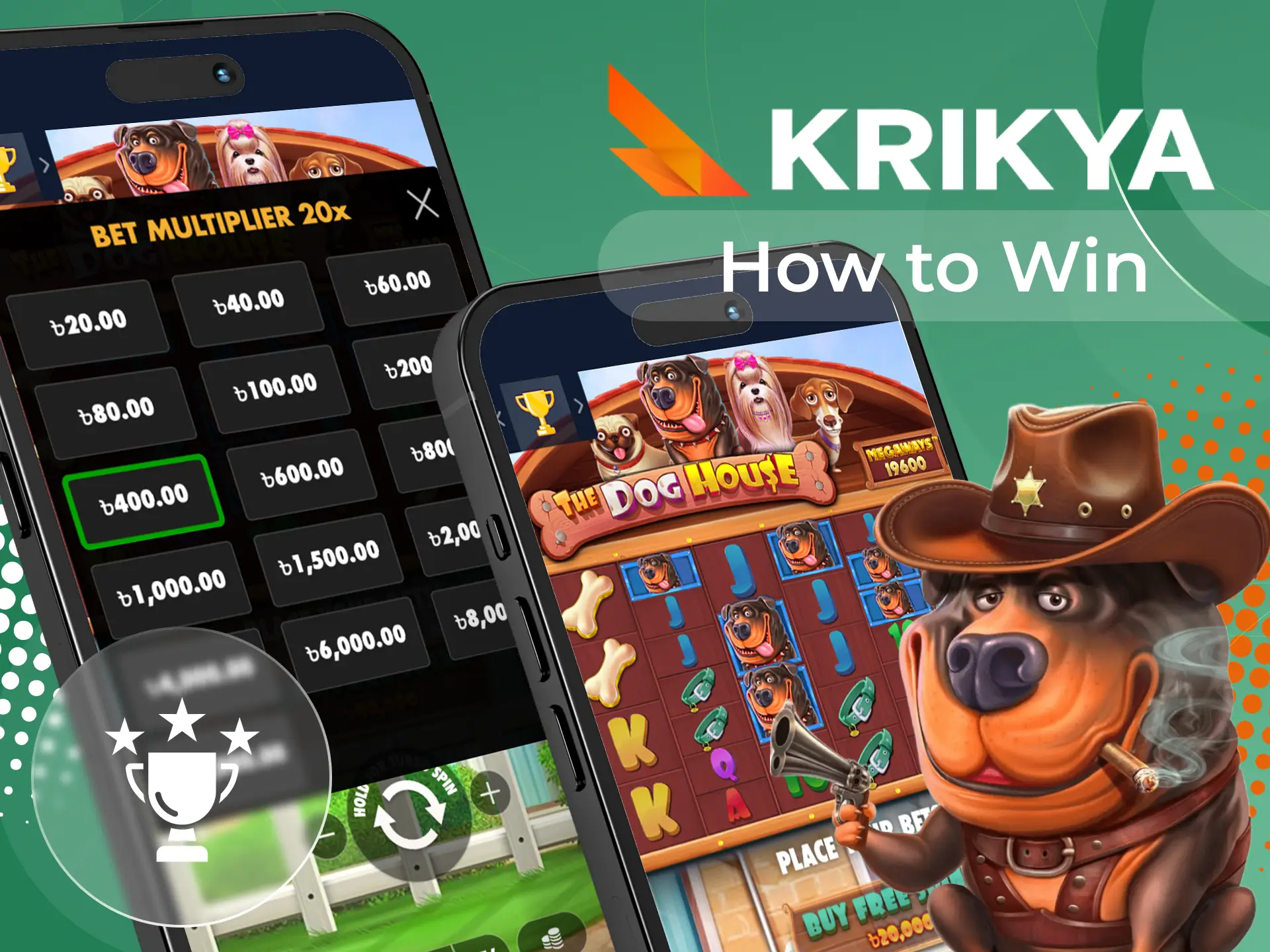 Win The Dog House Megaways at Krikya online casino and withdraw your winnings.