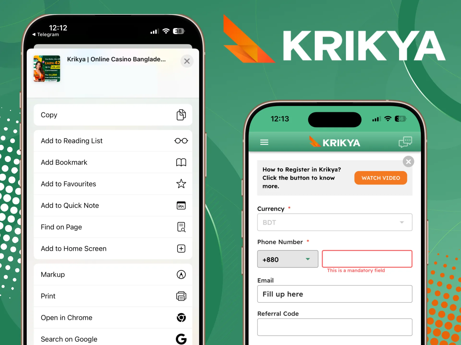 Learn to apply promo codes Krikya iOS.