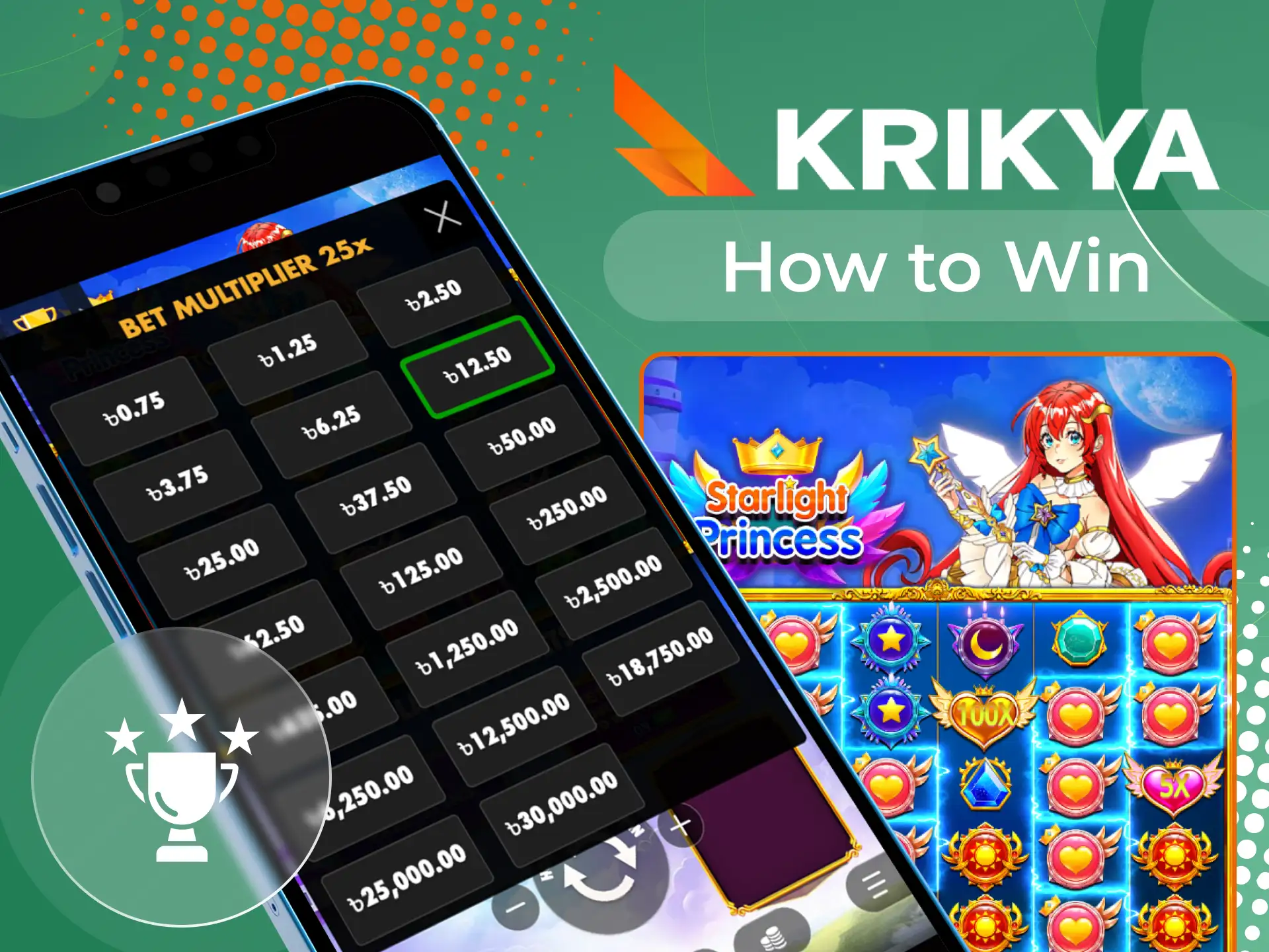 Find out how to win in the Starlight Princess game at Krikya online casino.