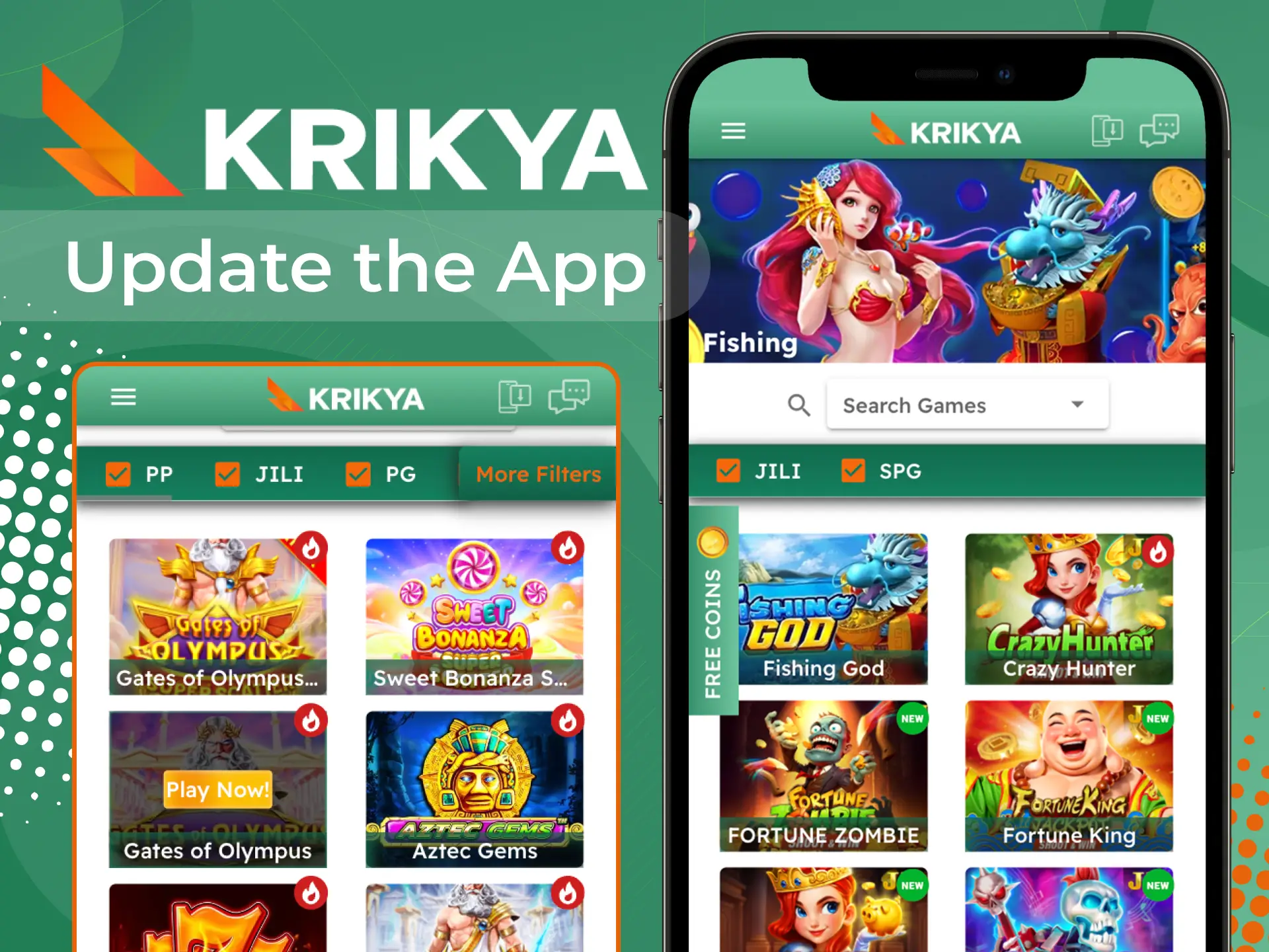 Update your Krikya online casino app for your phone and get new games and features.