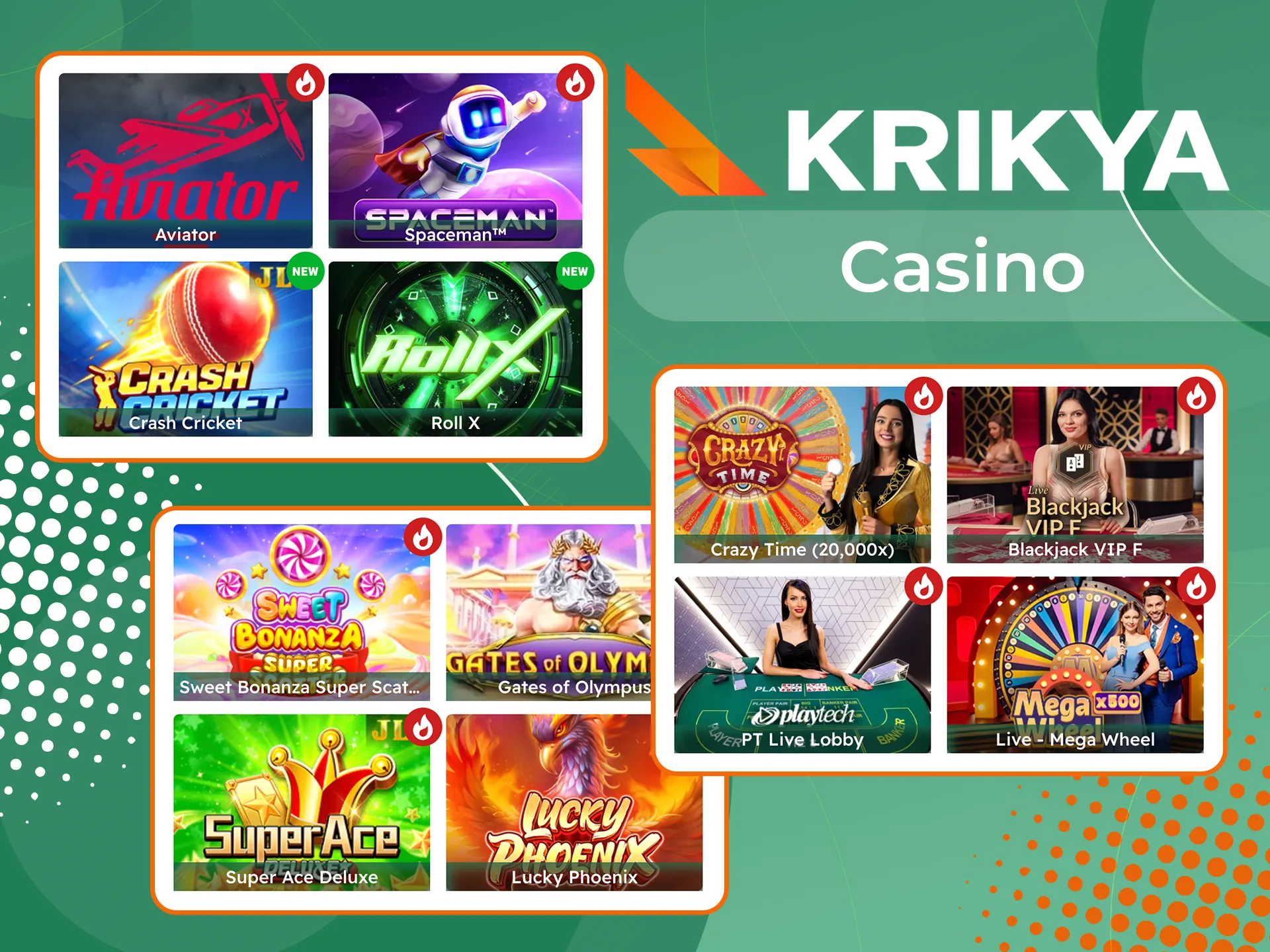 Discover exciting casino games at Krikya and start playing.