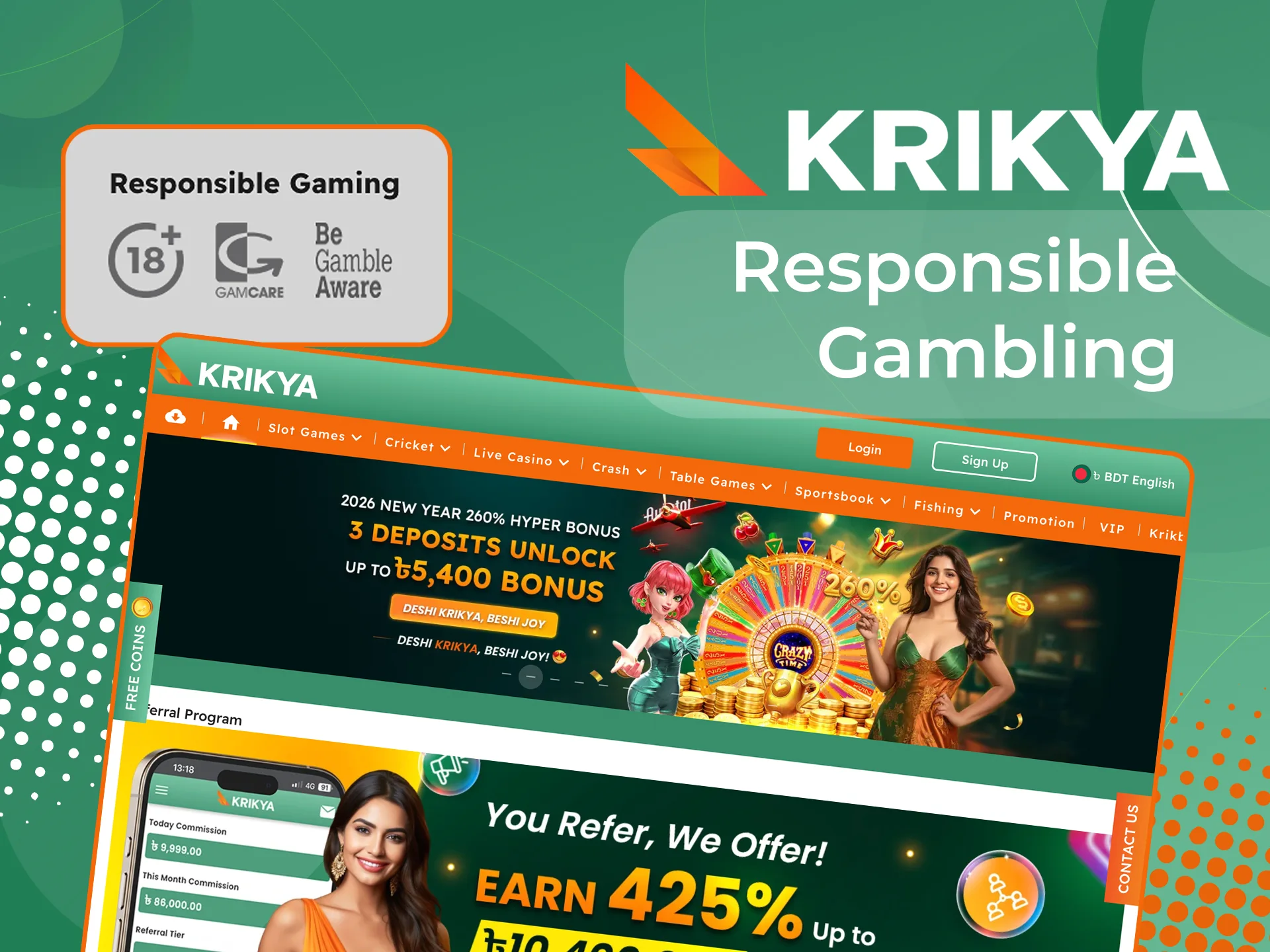 Play responsibly at Krikya and stay in control.
